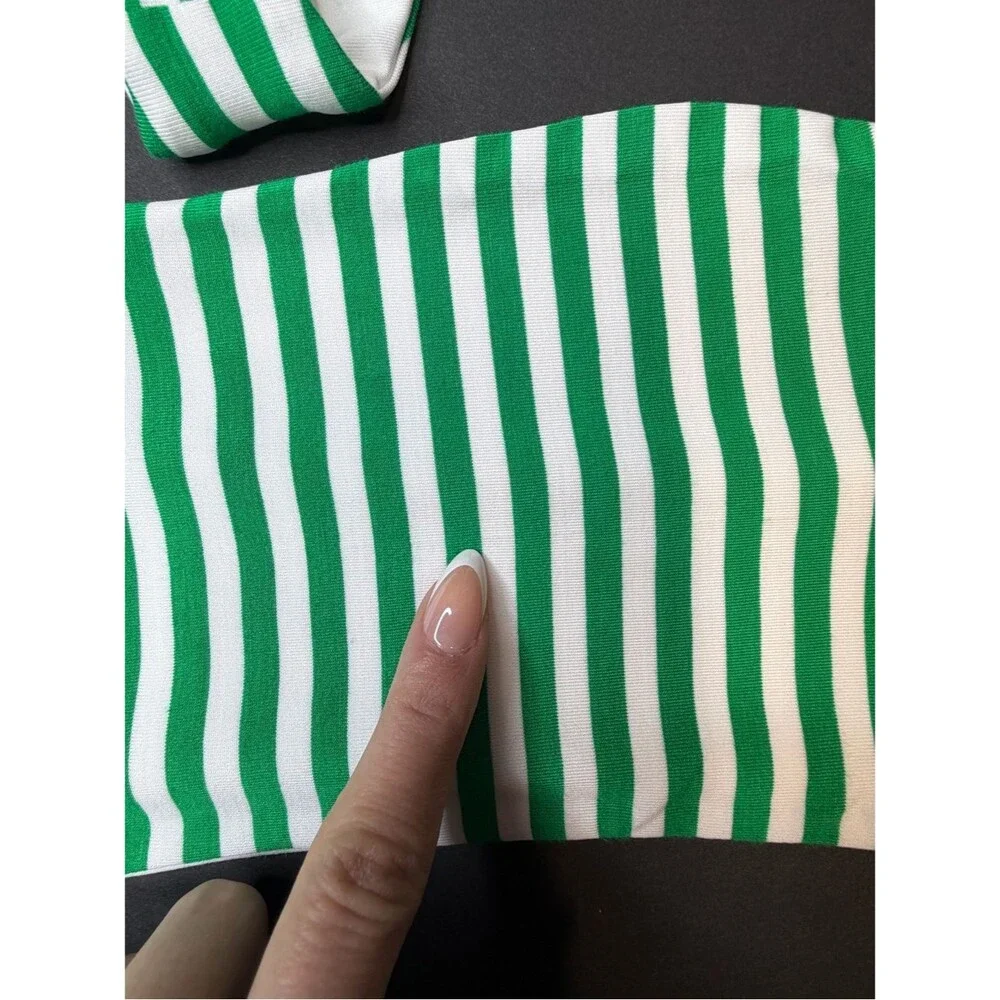 Superdown Green White Stripe Bikini Set NWT Revolve Y2K Beach Vacation Large